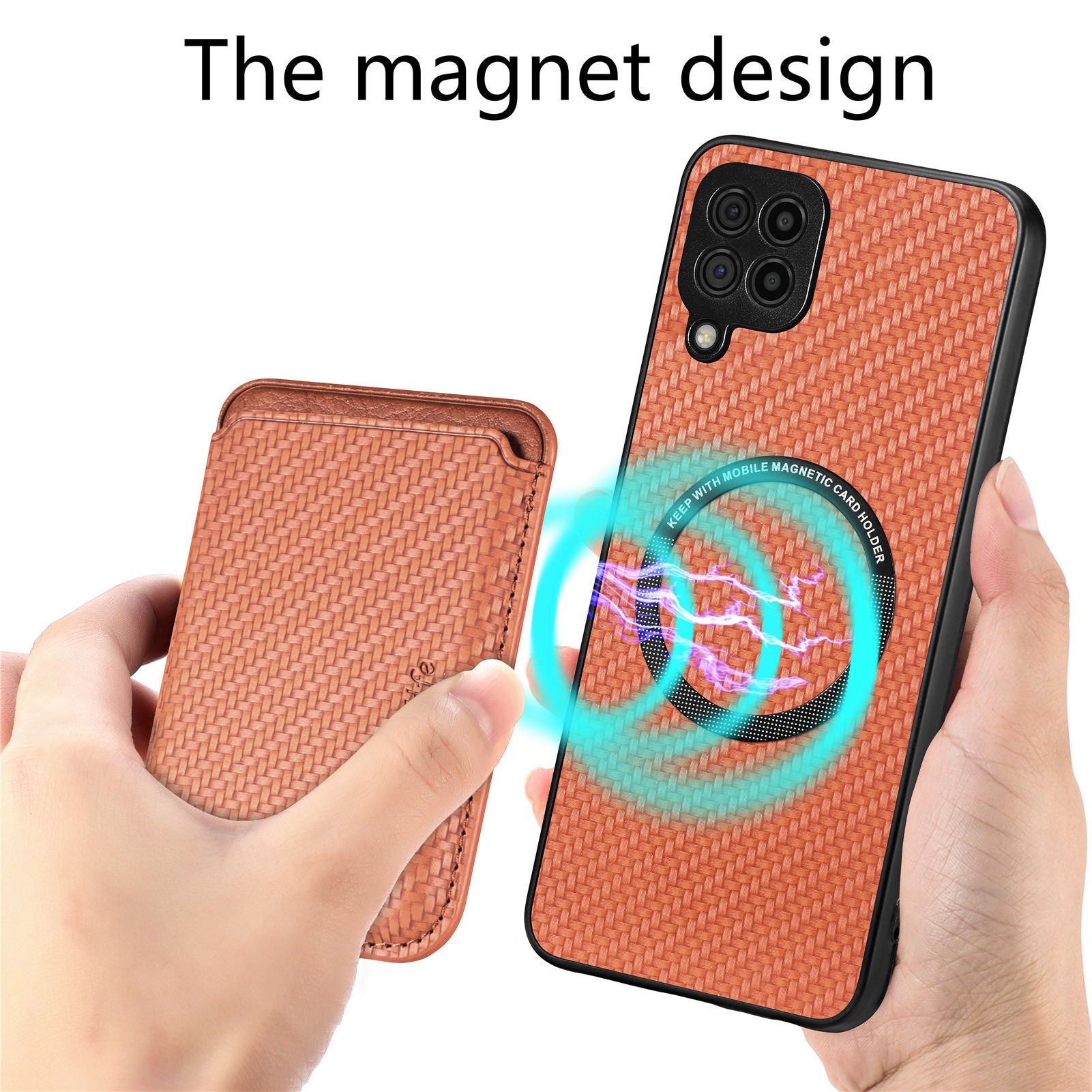 For Samsung Galaxy A22 4G (EU Version) / M32 (Global Version) 4G Anti-collision Detachable 2-in-1 Magnetic Card Holder Phone Case Carbon Fiber Texture PU Leather TPU PC Protective Cover For Samsung Galaxy A22 4G (EU Version) / M32 (Global Version) 4G Anti-collision Detachable 2-in-1 Magnetic Card Holder Phone Case Carbon Fiber Texture PU Leather TPU PC Protective Cover